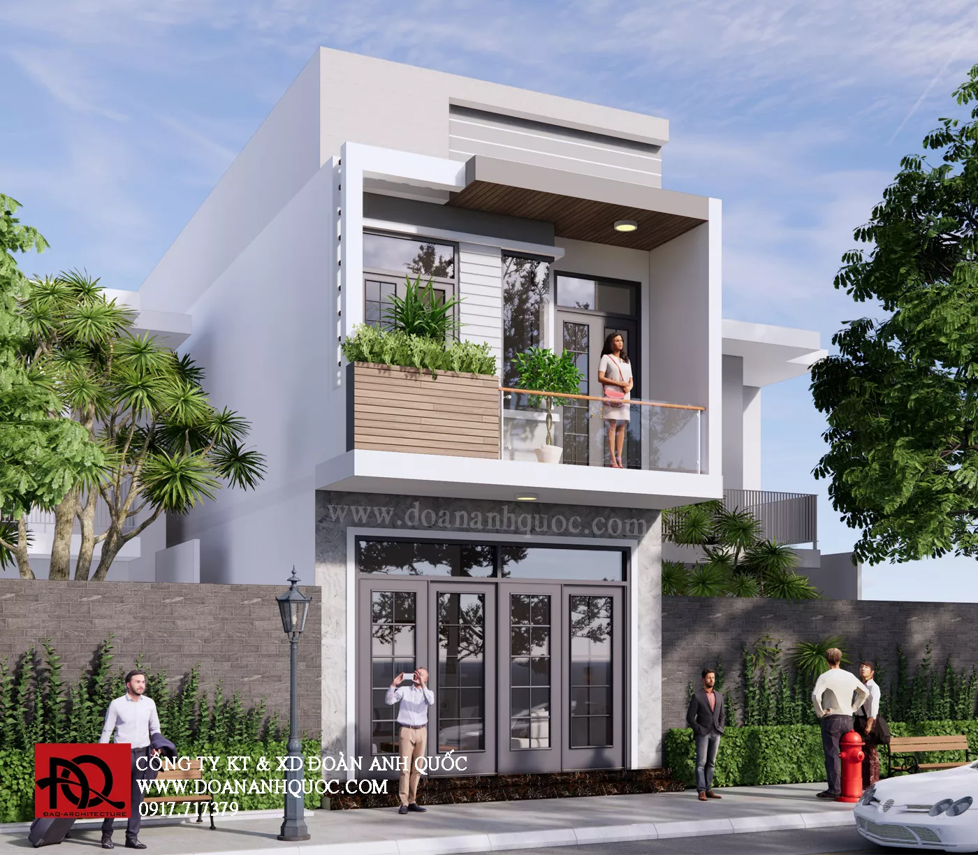 Thiết kế: Nhà phố 1 trệt 1 lầu - MS01 - Xây nhà Phan Thiết
